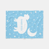 Lamb Moon & Stars Baby Blue & White Fleecedecke (Vorderseite (Horizontal))