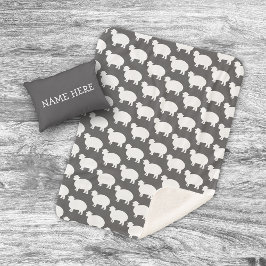 Lamb Moon & Stars Grau White Sherpadecke