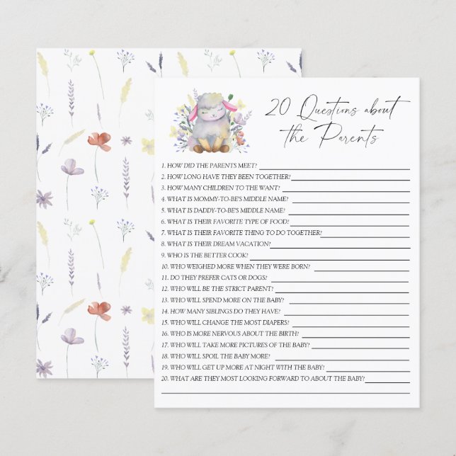 Lamb - Party | 20 Fragen zu den Eltern (Vorne/Hinten)