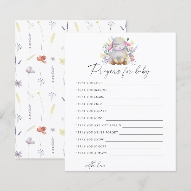 Lamb - Party | Gebete für Babyspiel (Vorne/Hinten)