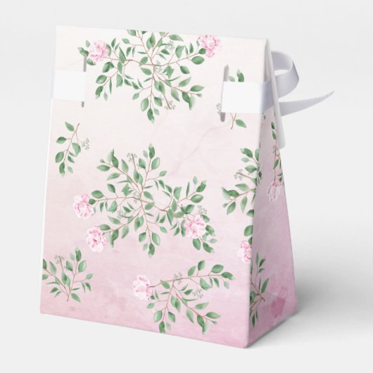 Lamb Pink Floral Baby Dusche Geschenkschachtel (Rückseite)