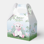 Lamb Pink Floral Baby Dusche Geschenkschachtel (Vorderseite)