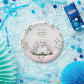 Lamb Pink Floral Baby Dusche Pappteller (Party)