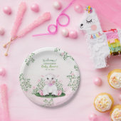 Lamb Pink Floral Baby Dusche Pappteller (Party)