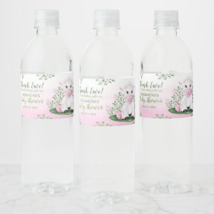 Lamb Pink Floral Baby Dusche Wasserflaschenetikett