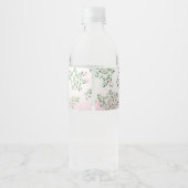 Lamb Pink Floral Baby Dusche Wasserflaschenetikett (Rückseite)