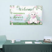 Lamb Pink Roses Floral Baby Dusche Banner (Messeveranstaltung)