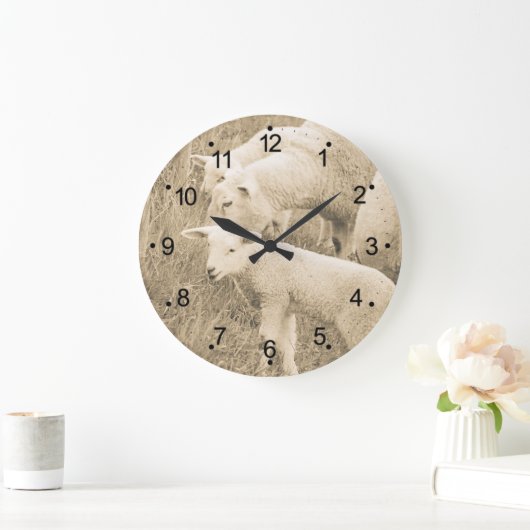 Lamb-Schafe Große Wanduhr (Zuhause)