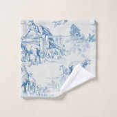 Lamb Sheep Blue Toile Badhandtuch Set (Waschlappen)