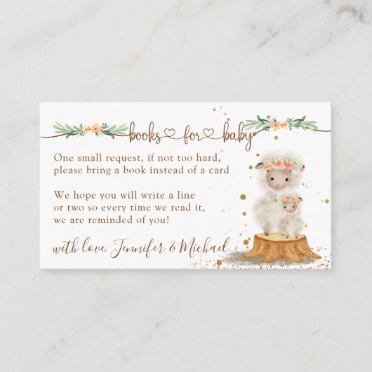 Lamb Sheep New Mommy Books for Baby Begleitkarte (Vorderseite)