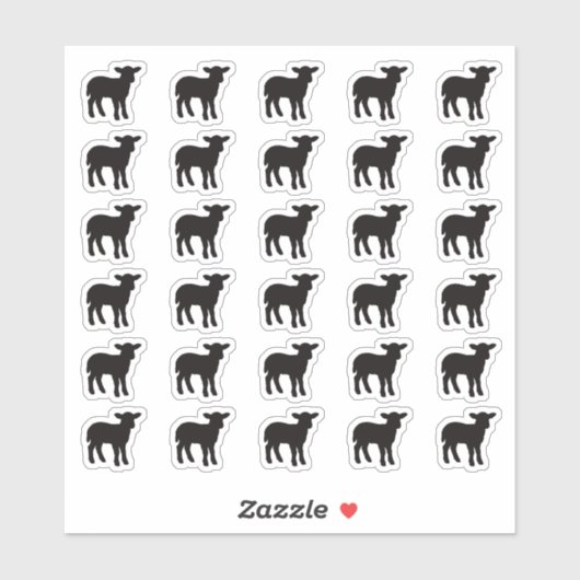 Lamb Wedding Place Card Food Meal Menu Choice Aufkleber (Blatt)