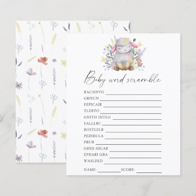 Lamb - Word-Rührei mit Baby-Dusche (Vorne/Hinten)