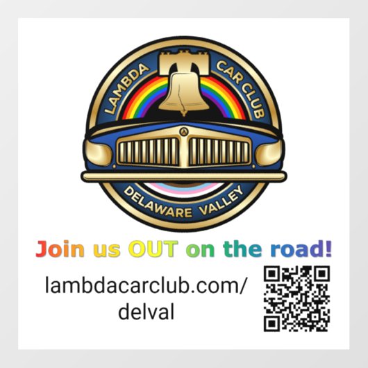 Lambda DelVal Window Cling 5x5 Fensteraufkleber (Blatt)