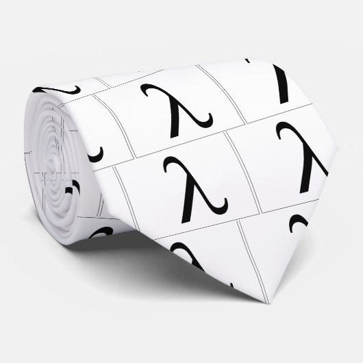 Lambda-Symbol-(weiße) Krawatte (Gerollt)