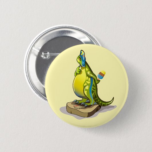 Lambeosaurus Stehend auf Gewichtsskala. Button (Vorne & Hinten)