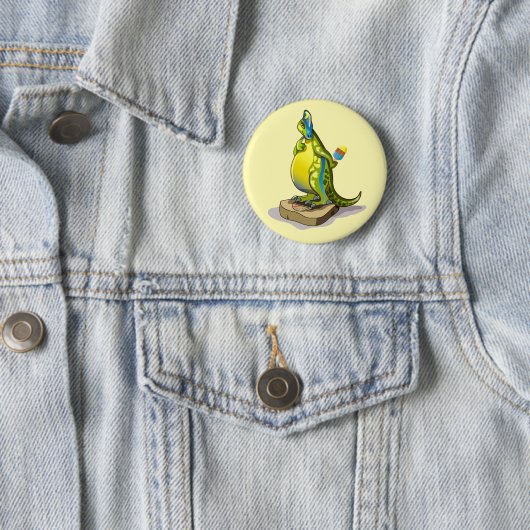 Lambeosaurus Stehend auf Gewichtsskala. Button (Beispiel)