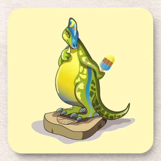 Lambeosaurus Stehend auf Gewichtsskala. Getränkeuntersetzer (Vorderseite)