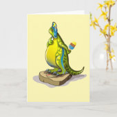 Lambeosaurus Stehend auf Gewichtsskala. Karte (Gelbe Blume)