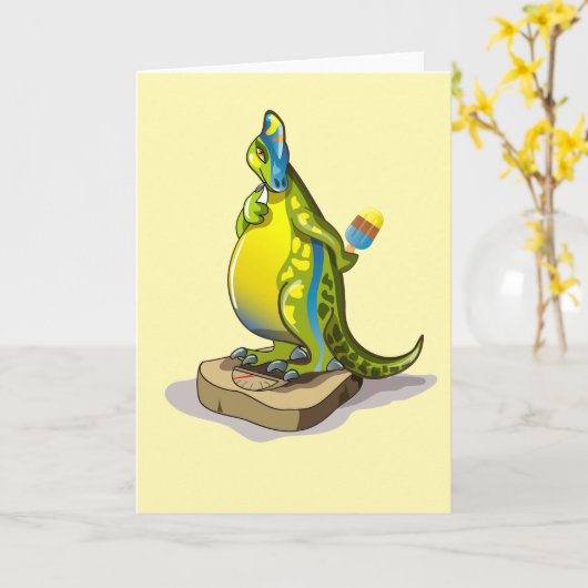 Lambeosaurus Stehend auf Gewichtsskala. Karte (Gelbe Blume)