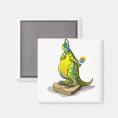 Lambeosaurus Stehend auf Gewichtsskala. Magnet (Vorderseite/Rückseite)