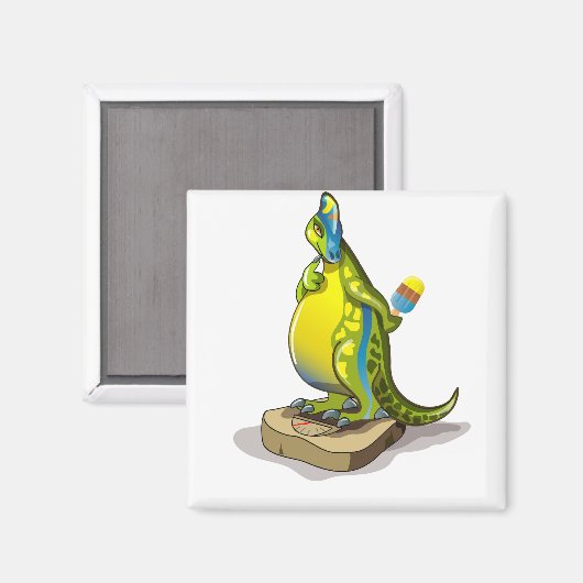 Lambeosaurus Stehend auf Gewichtsskala. Magnet (Vorderseite/Rückseite)