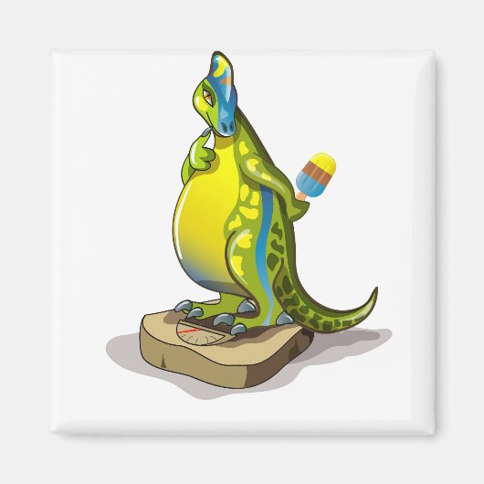 Lambeosaurus Stehend auf Gewichtsskala. Magnet (Vorne)