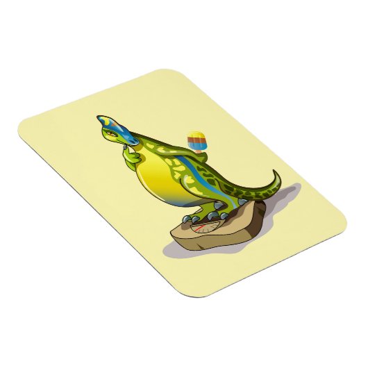 Lambeosaurus Stehend auf Gewichtsskala. Magnet (Rechte Seite)