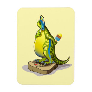 Lambeosaurus Stehend auf Gewichtsskala. Magnet