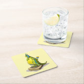 Lambeosaurus Stehend auf Gewichtsskala. Rechteckiger Pappuntersetzer (Vor Ort)