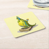 Lambeosaurus Stehend auf Gewichtsskala. Rechteckiger Pappuntersetzer (angewinkelt)