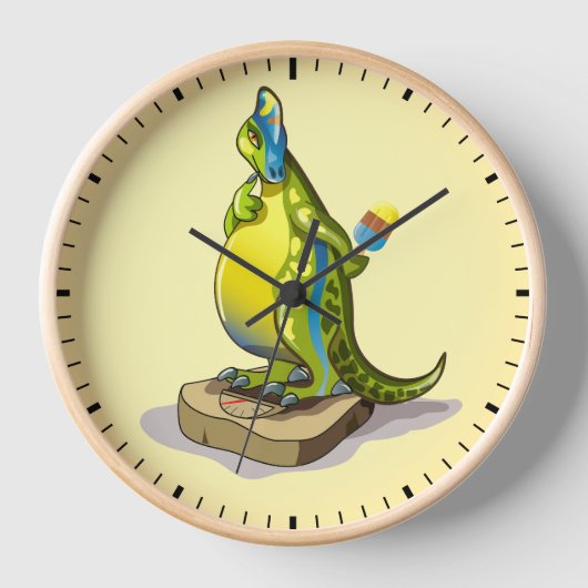 Lambeosaurus Stehend auf Gewichtsskala. Uhr (Vorderseite)