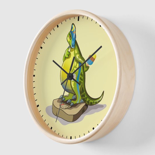 Lambeosaurus Stehend auf Gewichtsskala. Uhr (Winkel)