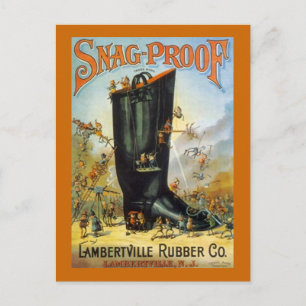 LAMBERTVILLE GUMMI-SCHNAG-PROOF-STIEFEL ANZEIGE EL POSTKARTE