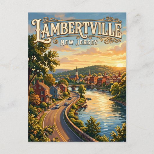 Lambertville New Jersey Postkarte (Vorderseite)