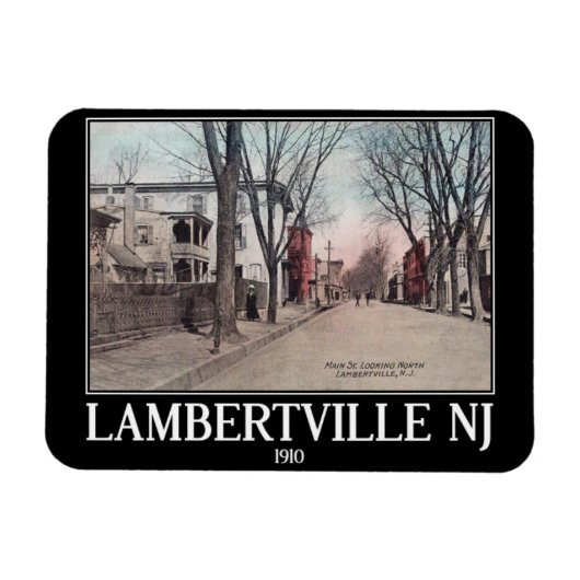 Lambertville NJ, Main Street, 1910, Vintag Style Magnet (Horizontal)