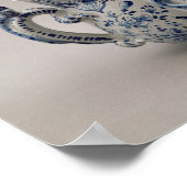 Lambeth Delsoftware posset pot, blau und weiß Poster (Ecke)