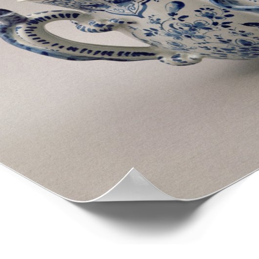 Lambeth Delsoftware posset pot, blau und weiß Poster (Ecke)