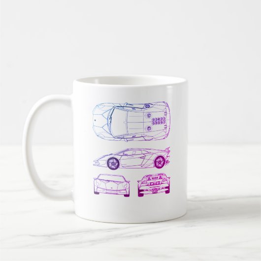 Lambo-Blueprint-T - Shirt-Kaffeezubereitung Tasse (Links)
