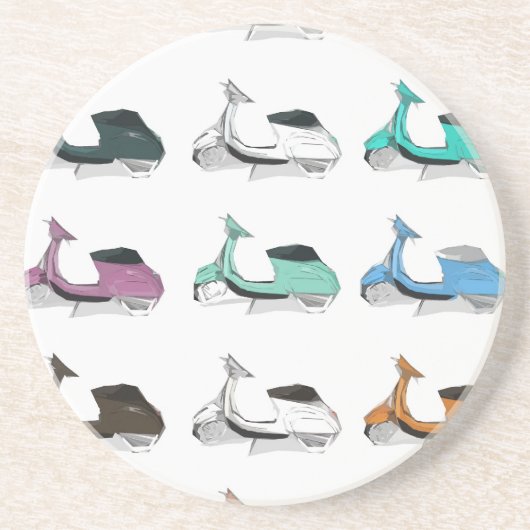 Lambretta Pop-Kunst Sandstein Untersetzer (Vorne)