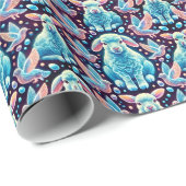 LAMBS ~ Muster BLUE Shades ~ Geschenkpapier (Rolleneckpunkt)