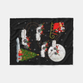 Lambs Sheep Santa Sleigh Flying Funny Magical Chri Fleecedecke (Vorderseite (Horizontal))