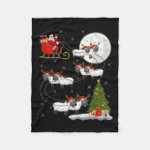 Lambs Sheep Santa Sleigh Flying Funny Magical Chri Fleecedecke (Vorderseite)