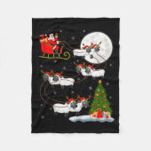 Lambs Sheep Santa Sleigh Flying Funny Magical Chri Fleecedecke (Vorderseite)