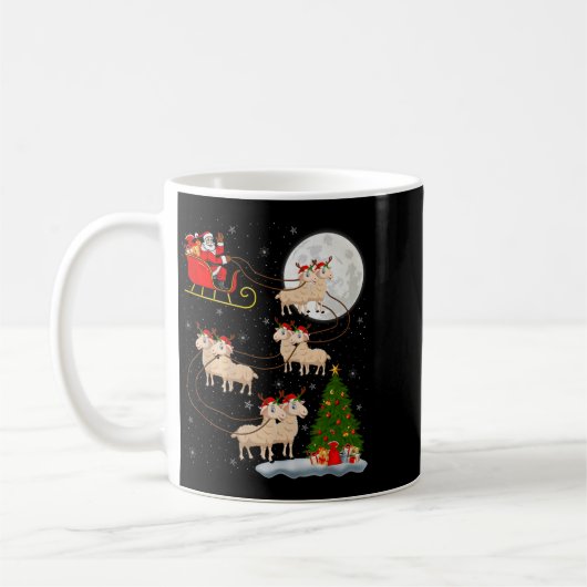 Lambs Sheep Santa Sleigh Flying Funny Magical Chri Kaffeetasse (Links)