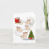 Lambs Sheep Santa Sleigh Flying Funny Magical Chri Karte (Vorderseite)