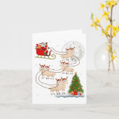 Lambs Sheep Santa Sleigh Flying Funny Magical Chri Karte (Gelbe Blume)