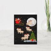 Lambs Sheep Santa Sleigh Flying Funny Magical Chri Karte (Vorderseite)