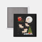 Lambs Sheep Santa Sleigh Flying Funny Magical Chri Magnet (Vorderseite/Rückseite)
