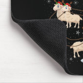 Lambs Sheep Santa Sleigh Flying Funny Magical Chri Mousepad (Ecke)