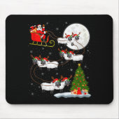 Lambs Sheep Santa Sleigh Flying Funny Magical Chri Mousepad (Vorne)